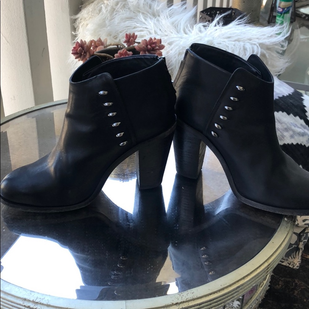 Rag & Bone Black leather ankle boots